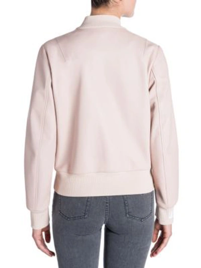 Shop Fendi Embellished Bomber Jacket In Pink