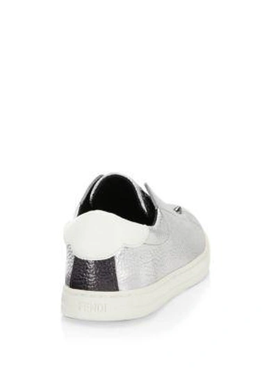 Shop Fendi Rockoko Slip-on Sneakers In Silver