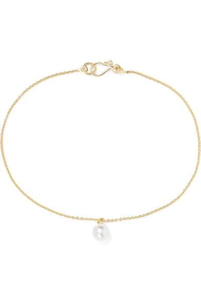 Shop Sophie Bille Brahe Palme De Perle 14-karat Gold Pearl Anklet