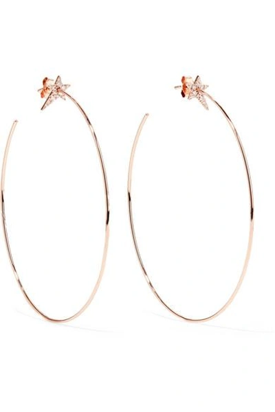 Shop Diane Kordas 18-karat Rose Gold Diamond Hoop Earrings