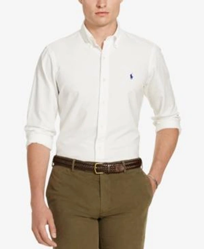Shop Polo Ralph Lauren Men's Garment-dyed Shirt In White