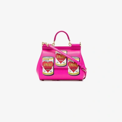 Shop Dolce & Gabbana Sicily Tote Bag In Pink&purple