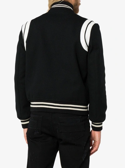 Shop Saint Laurent Teddy Bomber Jacket In Black