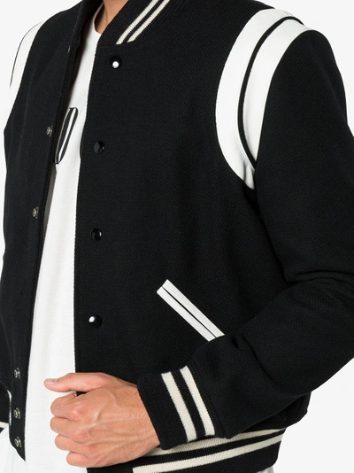 Shop Saint Laurent Teddy Bomber Jacket - Men's - Wool In Black