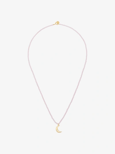 Shop Anni Lu Vergoldete 'moonlight' Halskette In Pink&purple