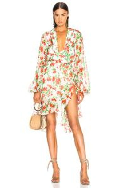 Shop Caroline Constas For Fwrd Olivia Dress In Floral,white