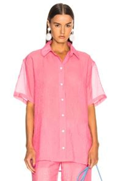 Shop Victoria Beckham Short Sleeve Shirt In Pink