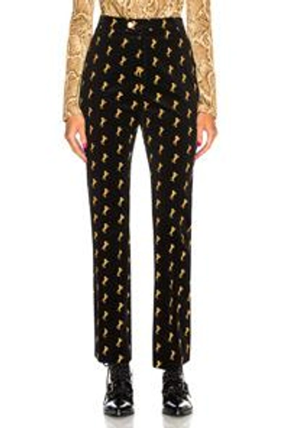 Shop Chloé Chloe Horse Embroidered Trousers In Animal Print,black.