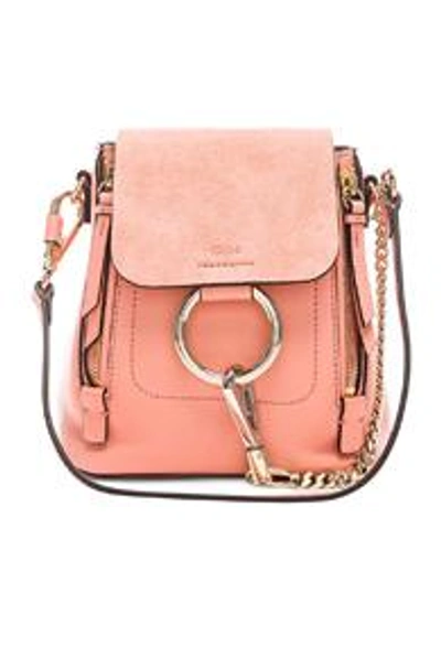 Shop Chloé Chloe Mini Faye Calfskin & Suede Backpack In Pink