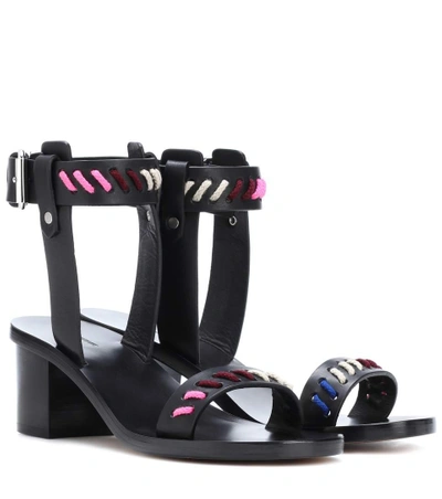 Shop Isabel Marant Jecky Leather Sandals In Black