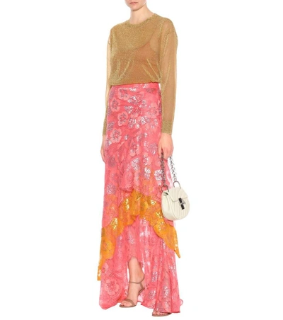 Shop Peter Pilotto Lace Maxi Skirt In Pink