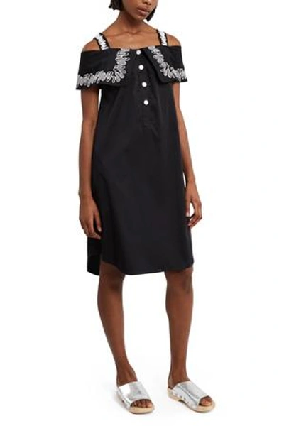 Shop Opening Ceremony Embroidered French Cuff Dress In Black