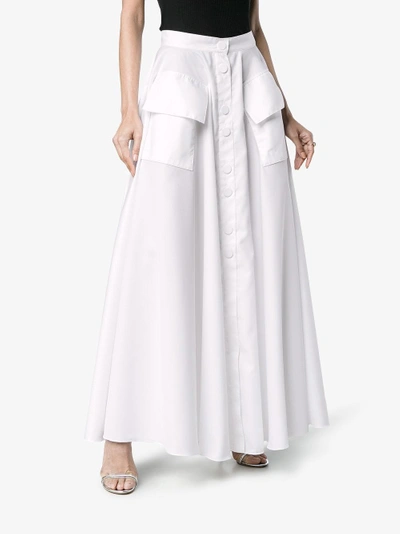 Shop Michael Lo Sordo Full Circle Maxi Cotton Skirt In White