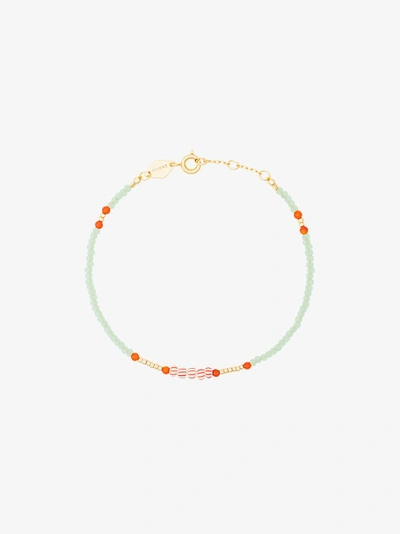 Shop Anni Lu Green, Red And Orange Peppy Gold Plated Bracelet
