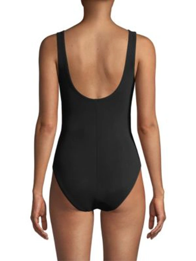 Shop Karla Colletto Swim Zaha V-neck Swimsuit In Black