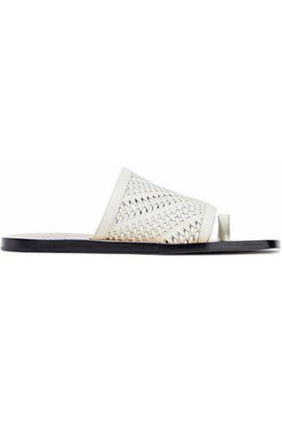 Shop Rag & Bone Woven Leather Sandals In Ivory