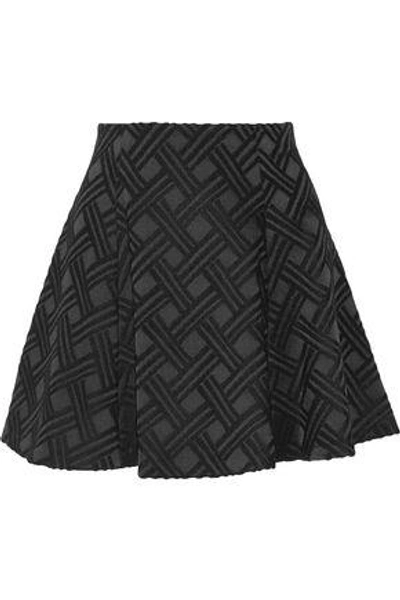 Shop Alice And Olivia Woman Rochelle Jacquard Mini Skirt Black