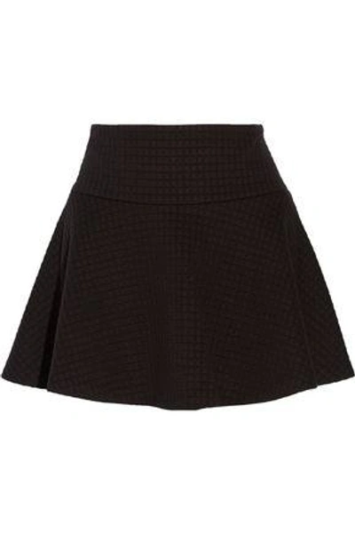 Shop Alice And Olivia Woman Textured-knit Mini Skirt Black