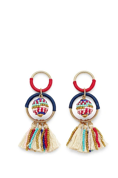 Shop Rebecca Minkoff Blair Beaded Ball Statement Earrings In Bright Multi