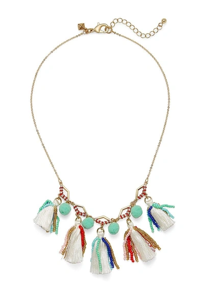 Shop Rebecca Minkoff Geo Multi Tassel Short Necklace In Bright Multi