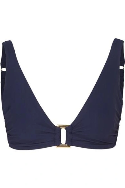 Shop Heidi Klein D-g Embellished Triangle Bikini Top In Navy