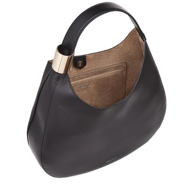 Shop Jimmy Choo Stevie Black Nappa Leather Shoulder Bag