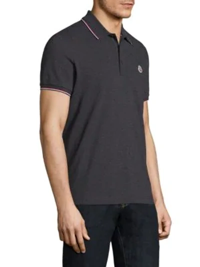 Shop Moncler Cotton Polo In Grey