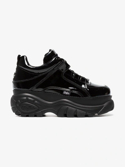 Shop Buffalo Black 60 Patent Leather Platform Sneakers