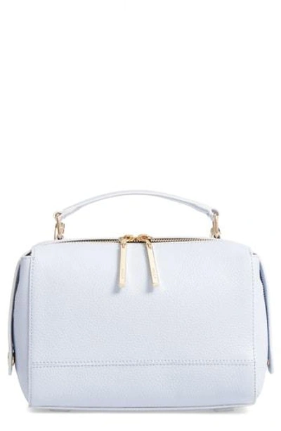 Shop Milly Astor Leather Top Handle Satchel - Blue In Powder Blue