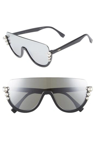 Shop Fendi 57mm Polarized Rimless Shield Sunglasses - Grey
