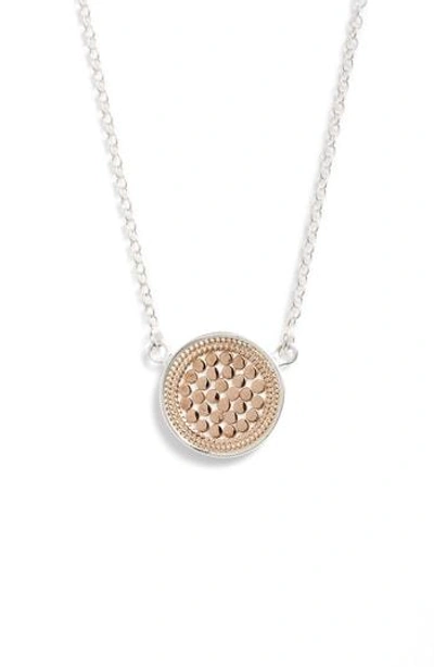 Shop Anna Beck Reversible Disc Necklace In Rose Gold/ Silver
