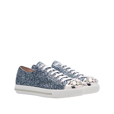 miu miu glitter platform sneakers