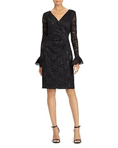 Shop Ralph Lauren Lauren  Sequin Lace Dress In Black Multi