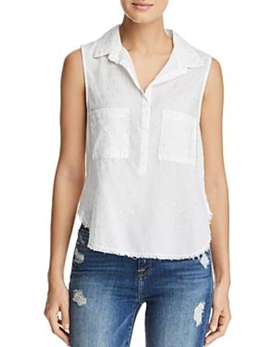 Shop Bella Dahl Hipster Metallic Embroidered Top In White