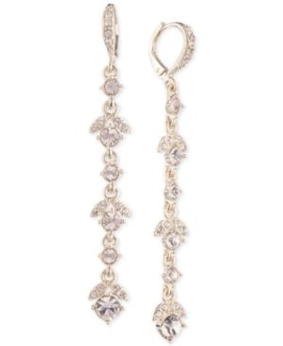 Shop Givenchy Crystal Linear Drop Earrings In Gold