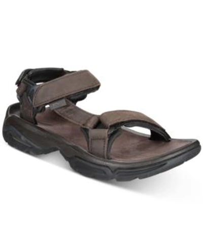 Shop Teva Men's Terra Fi 4 Water-resistant Leather Sandals Men's Shoes In Turkish Coffee