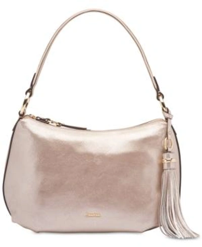 Shop Calvin Klein Holly Large Hobo In Mica/gold