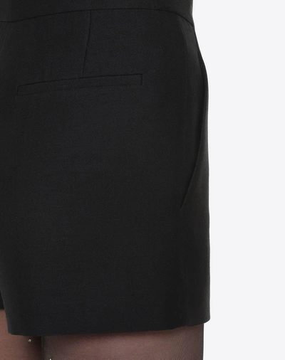 Shop Valentino Crepe Couture Shorts In Black