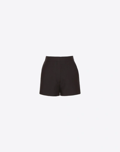 Shop Valentino Crepe Couture Shorts In Black