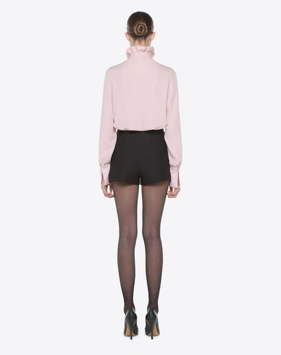 Shop Valentino Crepe Couture Shorts In Black