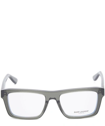 Shop Saint Laurent Square Acetate Sunglasses In Grey