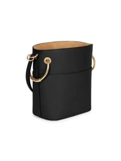 Shop Chloé Small Drawstring Leather Bucket Bag In Plum