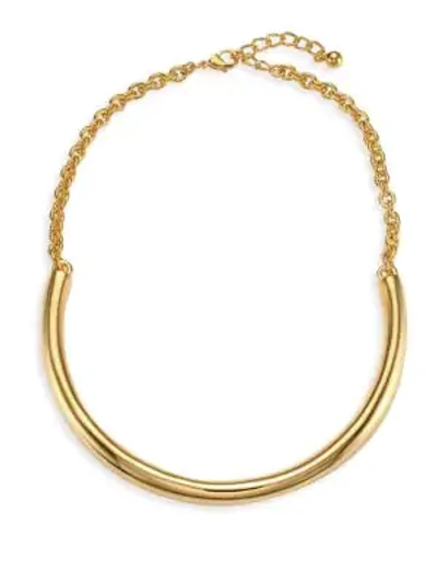 Shop Kenneth Jay Lane Polished Gold Bar Necklace In Yellow Gold