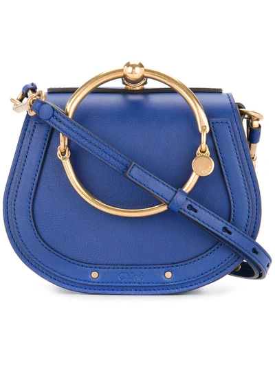 Shop Chloé Nile Small Bracelet Bag In Blue