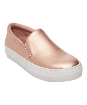 womens rose gold slip on sneakers