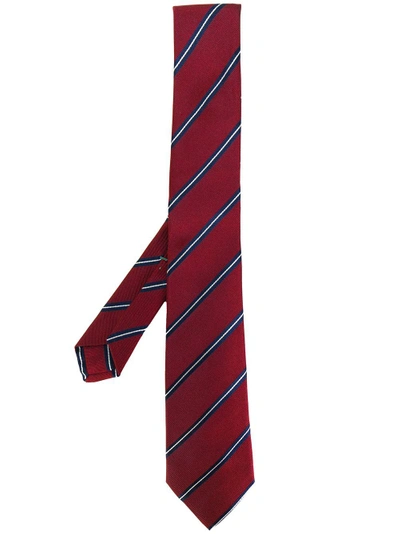 Shop Borrelli Striped Tie - Red