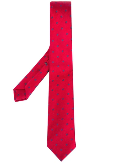 Shop Borrelli Dotted Tie - Red