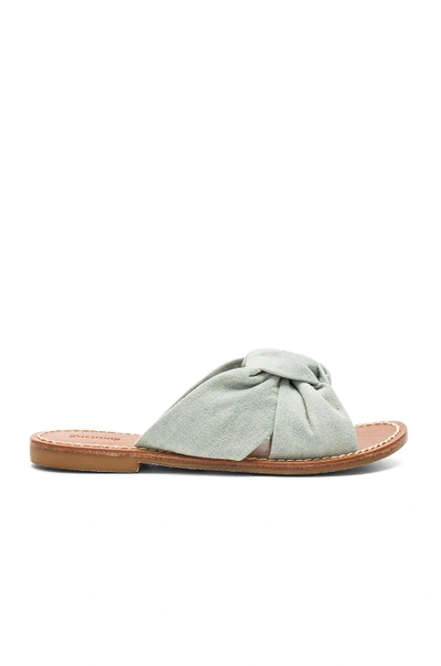 Shop Soludos Knotted Slide Sandal In Blue. In Chambray