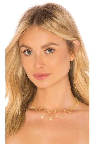 Shop Natalie B Jewelry X Revolve Eden Double Choker In Metallic Gold