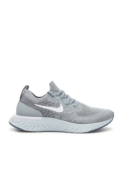 Shop Nike Epic React Flyknit Sneaker In Wolf Grey, White & Cool Grey